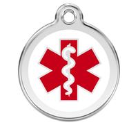 RedDingo Plaque D'Identification Gravable Medical Blanc pour Chiens -