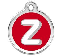 RedDingo Plaque D'Identification Gravable Rouge Lettre Z Inox Personnalisable