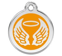 RedDingo Plaque D'Identification Gravure Ailes D'Ange Orange Personnalisable