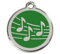 RedDingo Plaque D'Identification Individuel Gravable Musique Vert pour Chiens