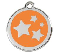 RedDingo Plaque D'Identification Orange Étoile Gravure Personnalisable Inox
