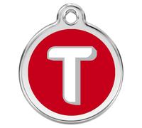 RedDingo Plaque D'Identification T Rouge, Gravure Possible Inox Émail ,