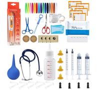 REDDOUDOU Kit de mise bas pour chiot et chaton avec téton, biberon, stéthoscope, ciseaux, cordon, pinces, aspirateur, etc. Kit complet