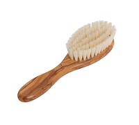 Redecker Brosse à cheveux pour enfant en poils de chèvre avec manche en bois d'olivier ciré, 14 cm