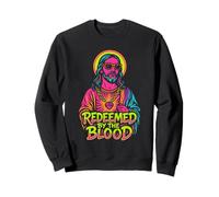Redeemed by The Blood - Vintage coloré Jésus Christian Sweatshirt