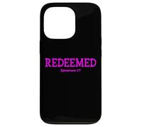 Redeemed Ephesians 1:7 Christian Woman Bible Verse Coque pour iPhone 13 Pro