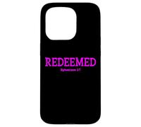 Redeemed Ephesians 1:7 Christian Woman Bible Verse Coque pour iPhone 15 Pro
