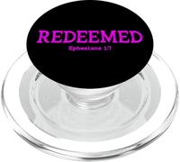 Redeemed Ephesians 1:7 Christian Woman Bible Verse PopSockets PopGrip pour MagSafe