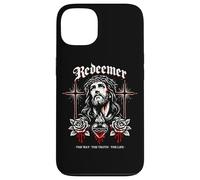 Rédempteur Jésus Croix Gothique Roses Sacred Heart John 14:6 Coque pour iPhone 13