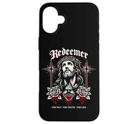 Rédempteur Jésus Croix Gothique Roses Sacred Heart John 14:6 Coque pour iPhone 16 Plus