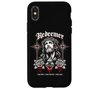Rédempteur Jésus Croix Gothique Roses Sacred Heart John 14:6 Coque pour iPhone X/XS
