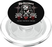 Rédempteur Jésus Croix Gothique Roses Sacred Heart John 14:6 PopSockets PopGrip pour MagSafe