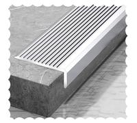 REDEXI 90-150cm Nez De Marche D’escalier En Forme De L Bordure D'escalier En Alliage D’aluminium Protecteur De Bord D’escalier Antidérapante L45*H23MM Nez De Marche Profil D'angle(Silver,L 100CM/39in)