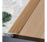 REDEXI Barre De Transition De Bordure De Porte De 90 Cm, Profilé De Transition en Métal en T, Bande De Seuil Étanche avec Finition De Grain De Bois, Bande De Sol Découpable(Light Wood,W2cm/0.79in)