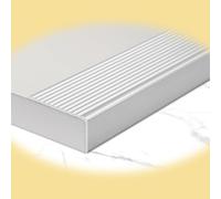 REDEXI Marches en Aluminium Bordure D'escalier Nez De Marche Profilé D'escalier Antidérapantes pour Hôpitaux Centres Commerciaux(Silver,W70 x H30MM)