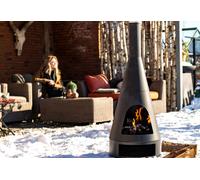 RedFire Cheminée Acier Noir Mat Foyer d'Extérieur Brasero Jardin Terrasse