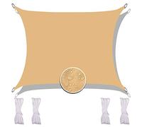 Redfire Voile d'Ombrage Rectangulaire 2X2.5M, Sèche Rapidement Toile d'Ombrage Imperméable Tissu Oxford avec Corde de Fixation Résistant aux Intempéries pour Extérieur Jaune Sable