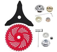 RedFlameDS Lames de débroussailleuse à pointe en carbure de tungstène de 22,9 cm x 36 dents et lames de désherbeur de 25,4 cm x 3 dents avec kit adaptateur universel pour débroussailleuse,