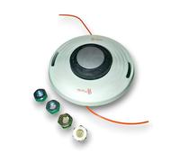 Redfox Red Fox Tête de coupe universelle pour débroussailleuse, compatible avec moteur + 25 cc, avec adaptateurs, fil jusqu'à 3,5 mm, argenté