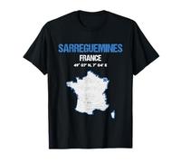 Redido France Cities Sarreguemines France Ville T-Shirt Noir S Unisex Adulte T-Shirt Coupe régulière Crew neck Manche côtelée Col roulé Imported 100% Polyester