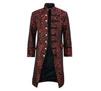 Redingote Homme Medieval Manteau Victorienne Gothique pour Hommes Couleur Unie Style Palais Veste Vintage Idéal pour Halloween Rétro Fête