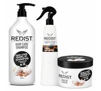 Redist Knoblauch Kit de soins capillaires - Shampoing 1000 ml + masque capillaire 475 ml + après-shampoing 2 phase 400 ml Milk&Honey | Formule anti-chute et fortifiante | Pour cheveux secs et abîmés