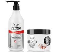Redist Shampoing Anti-Chute 500 ml et Masque à l'Ail 475 ml - Contre la Chute des Cheveux pour des Cheveux Plus Forts et Plus Denses - Répare les Dommages et Hydrate - Pour Cheveux Secs et Abîmés