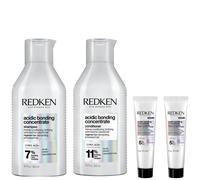 Redken Acidic Bonding Concentrate Shampoo and Conditioner 300ml with Leave-In Treatment 2 x 30ml, Bond Repair for Damaged Hair