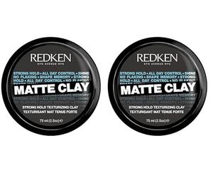 Redken, Cire Modelante à l'Argile pour Effet Déconstruit, Texture légère, Touché Souple, Sans Résidu, Pour Tous Types de Cheveux, Matte Clay, 75ml (Lot de 2)
