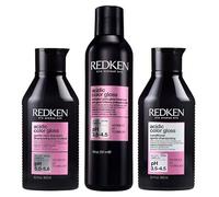 Redken Pack Acidic Color Gloss Shampooing sans sulfate 300 ml, après-shampoing Acidic Color Gloss 300 ml et traitement brillant pour verre actif 237 ml