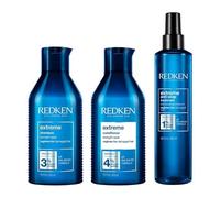 REDKEN - Routine Fortifiante - Shampoing + Après-Shampoing + Soin Anti-Casse Thermo-Protecteur - Nourrit & Réduit La Casse De 75% - Protéines, Acide Citrique & Arginine - Cheveux Abîmés - Extreme