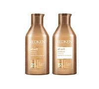 REDKEN - Routine Hydratante - Shampoing + Après-Shampoing - Hydratation Intense - Souplesse & Douceur - Kératine & Huile d'Argan - Cheveux Secs À Très Secs - All Soft - 2 x 300 ml