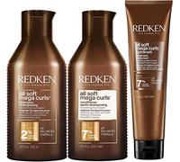 Redken, Routine Nourrissante pour Cheveux Bouclés, Frisés et Crépus, Hydrate et Définit les Boucles, Douceur et Souplesse, Aloe Vera et Huile Végétale, All Soft Mega Curls