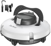 Redkey S100 Robot Piscine Sans Fil, 130 Min de Nettoyage Puissant, Pente de 18°, Deux Moteurs Puissants et Brosses, Automatique de Stationnement, Aspirateur Piscine pour Piscines Hors Sol jusqu'à 100¿