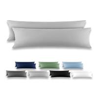 REDKEY Taie de Traversin 40x145 Gris Clair - Lot de 2 Taies d'Oreillers 40 x 145 Carré en Microfibre Brossée, Housse Oreiller Coussin Oreiller avec sa Fermeture à Rabat (sans Fermeture Éclair)