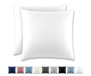 REDKEY Taie Oreiller 65x65 Blanc - Lot de 2 Taies d'Oreillers 65 x 65 Carré en Microfibre Brossée, Housse Oreiller Coussin Oreiller avec Fermeture Éclair