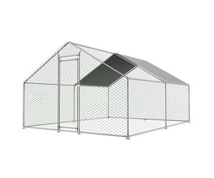 Redkid Enclos en métal de 12 m² - 3 x 4 x 2 m - avec Tissu PE imperméable et Serrure de sécurité - Grand enclos pour Poules, Lapins et Divers Petits Animaux (3 x 4 x 2 m) (3X4X2m)