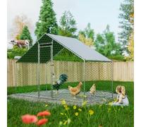 Redkid Enclos Métallique Poulailler 4,5m² 3x1,5x2m | Parc Extérieur pour Poulets Lapins Petits Animaux, Toile PE Imperméable, Verrou de Sécurité