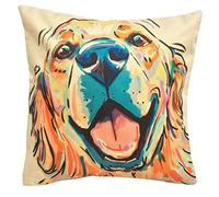 Redland Art Housse de Coussin en Coton et Lin Motif Chiens, Drap en Coton, CD-go-m2, 45 x 45 cm
