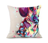 Redland Art Housse de coussin en coton et lin Motif chiens Style chien. 18 x 18 Inch Cd-go-a7