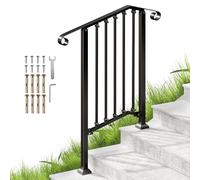 Redlife Rampe pour Escalier Extérieur, Garde Corps pour 2-3/3-4 Marches, Main Courante Ajustable pour Marches en Béton, Terrasse et Porche