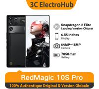 RedMagic 10S Pro, Version mondiale 5G téléphone de jeu ,Snapdragon 8 Elite leading, 7050mAh 80W charge rapide 6.85 pouces 12GB+256GB Nightfall