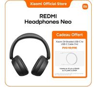 REDMI Headphones Neo - Casque audio supra-auriculaire sans fil Bluetooth - ANC adaptative 42 dB - 72h autonomie - Noir