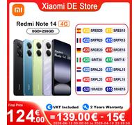Redmi Note 14 4G Version mondiale 6.67 ''120Hz AMOLED écran NFC 108MP caméra 5500mAh batterie Noir de minuit