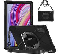 Redmi Pad Pro 5g Case,Xiaomi Poco Pad 2024 12.1 Inch Shockproof Rugged Case With 360 Rotating Stand Hand Strap Shoulder Strap Pen Holder Protective Cover For Redmi Pad Pro Black