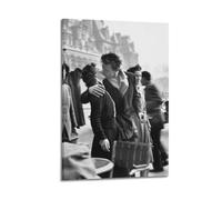 RedMush Affiche Vintage Noir et Blanc de Robert Doisneau (7) sur Toile - Décoration pour Chambre, Bureau, Pièce - Cadeau (30 x 45 cm, style 1 avec cadre)
