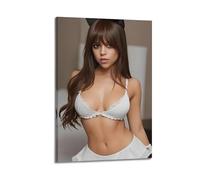 RedMush Poster de l'actrice Jenna Ortega (1) sur toile - Décoration pour chambre à coucher, bureau, chambre - Cadeau - 40 x 60 cm