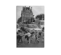 RedMush Poster vintage noir et blanc avec photographie de Robert Doisneau (1) - Poster sur toile - Décoration de chambre à coucher, bureau, chambre - Cadeau sans cadre - 30 x 45 cm