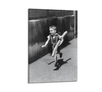 RedMush Poster vintage noir et blanc avec photographie de Robert Doisneau (38) - Poster sur toile - Décoration de chambre à coucher, bureau, chambre à coucher, bureau, cadeau - style cadre 40 x 60 cm