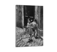 RedMush Poster vintage noir et blanc de Robert Doisneau (32) sur toile - Décoration murale pour salon, chambre à coucher, avec cadre - 40 x 60 cm